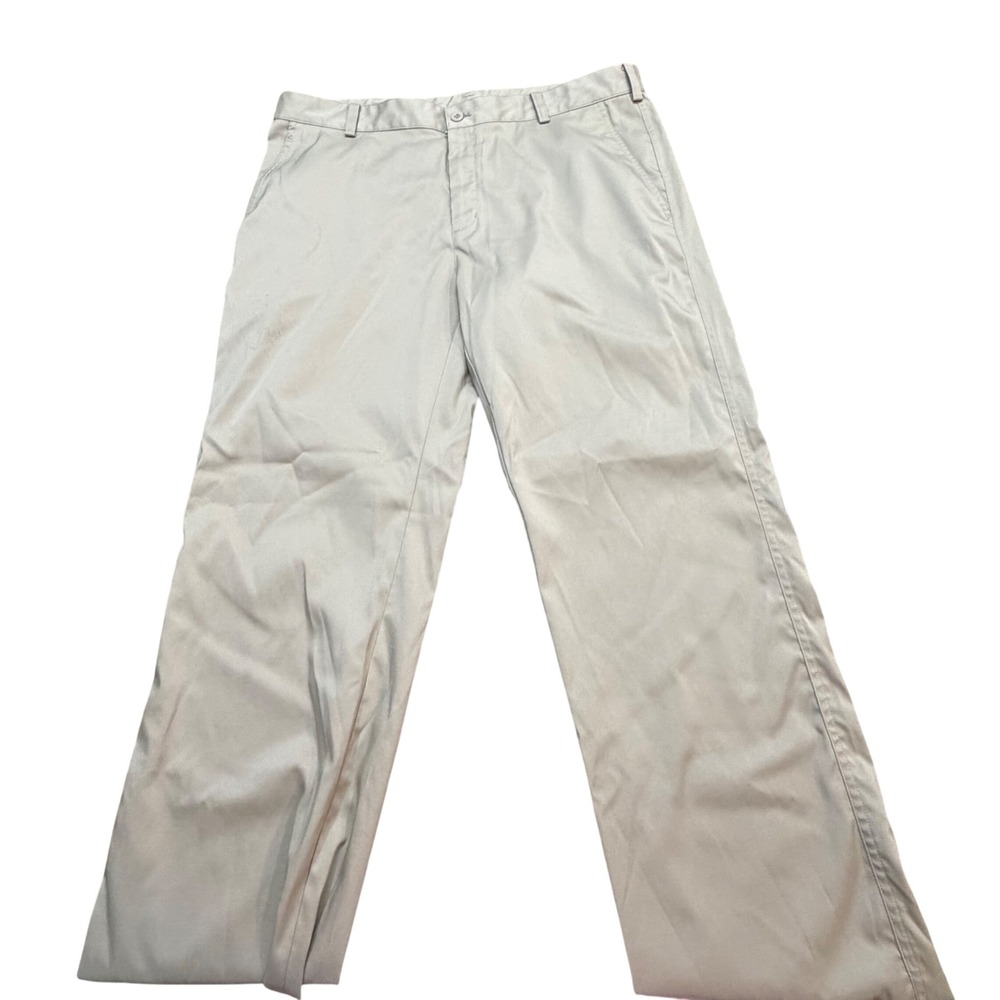 Nike Golf Dri-FIT Pants‎ Mens 35x32 Khaki Tan Flat Front Performance Trousers